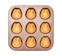 Generisch Moules à cupcakes pour la cuisson - 27 × 27 × 2,2 cm 9 fentes réutilisables, anti-adhésifs, en acier au carbone, moule à dessert, moule à dessert, moule à muffins, madeleines