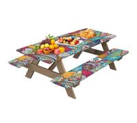 Generisch Nappe de camping, housse de banc, housse de table de pique-nique | Ensemble de nappe de camping imperméable - Coupe-vent pour banc de pique-nique pour le camping