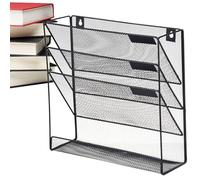 Generisch Organiseur de fichiers mural à 4 niveaux, 32,5 x 10,5 x 32 cm, porte-documents à suspendre, trieur de courrier de bureau multicouche pour maison, lieu de travail, salle d'étude, organisation