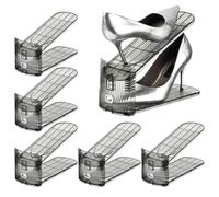 Generisch Organiseur de rangement pour chaussures, étagère de placard, 27,4 x 10,4 x 11,5 cm, antidérapant, empilable, double couche, supports à chaussures avec hauteur réglable pour garage, porte