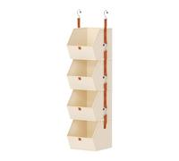 Generisch Organiseur derrière la porte - Organiseur de vêtements à 4 niveaux - Boîtes de rangement en tissu - Pour chambre à coucher, chambre d'étudiant, chambre d'enfant, bureau, garage, chaussures