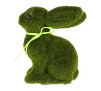 Generisch Ornement de lapin en mousse verte - Sculpture de gazon artificiel floqué 3D - Décoration de table rustique pour la maison, le jardin et la terrasse - Jolie figurine d'animaux mousseux pour