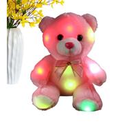Generisch Ours en peluche LED - rose lumineuse | Ours en peluche pour l'heure du coucher pour garçons et filles, compagnon familial, voyage, camping, jeu, l'heure du coucher