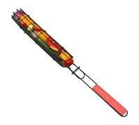 Generisch Panier de barbecue Hot Dog - Poignée en bois résistante à la chaleur - Panier à légumes - Pour steaks, légumes, viande et poisson - Pour griller à la maison et en plein air, en camping et en