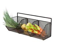 Generisch Paniers muraux pour rangement 3 compartiments pour pommes de | Étagère murale - Organiseur multifonction peu encombrant pour gingembre, ail, oignons et pommes de terre dans la cuisine et