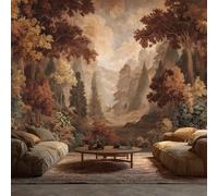 Generisch Papier Peint Panoramique Automne Nature Chambre Salon Cuisine Intissé, Papier Peint Motif Forêt Arbre Montagne, Deco Murale Automne Nature, 315 x 215 cm