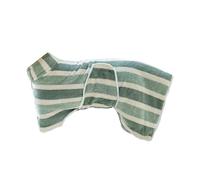 Generisch Peignoir 2026 à séchage rapide, 1 pièce, rayé, avec bande ventrale réglable, en tissu éponge super absorbant, pour après le bain, vert, taille unique