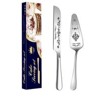 Generisch Pelle à gâteau en acier inoxydable - Ensemble de pelle à gâteau de mariage - Coupe-gâteau et spatule de service - Magnifiquement gravé - Souvenir élégant pour les mariés