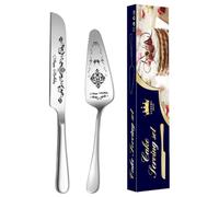 Generisch Pelle à gâteau en acier inoxydable - Ensemble de pelle à gâteau de mariage - Ensemble de desserts en acier inoxydable - Élégant et emporte-pièce et spatule à gâteau pour anniversaire