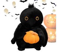 Generisch Peluche d'Halloween - Oreiller doux effrayant en forme de corbeau | Peluche de collection - Petit corbeau de diable - Fantôme Halloween - Corbeau - Jouet de collection - Poupée - Oreiller pour