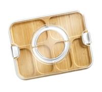 Generisch Planche à fromage en bois avec bol de couvercle, à saucisses réutilisable pour pique-nique, camping, collations, stockage des aliments de cuisine et cadeau unique