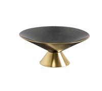 Generisch Plateau à fruits en verre rayé avec pied haut, grand bol pour salon, rangement de bureau, décoration de table à manger (gris, petit)