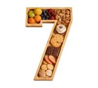 Generisch Plateau de service pour aliments, décoration de table en bois réutilisable, plateau décoratif pour fromage, collations, gâteaux, pour maison, bar, anniversaire, vacances