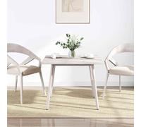 Generisch Plateau de table carré en pin massif blanc 70 x 70 x 2,5 cm | Bois de pin massif, surface blanche, coins arrondis, prêt à l'emploi, polyvalent