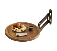 Generisch Plateau mural pliable - Bureau mural extensible - Table pliante ronde - Pour propriétaires d'appartement, locataires, chambre à coucher, salle de bain, cuisine, petites pièces, balcon