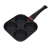 Generisch Poêle à crêpes pour petit-déjeuner, petit cuiseur à œufs en aluminium, 4 tasses, 19 x 2,5 x 37 cm, poignée ergonomique, poêle anti-adhésive isolée thermique, cuisinière et induction