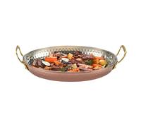Generisch Poêle antiadhésive - Assiette à steak en acier inoxydable - Avec deux poignées - Pour cuisine, extérieur, camping, fêtes et restaurants