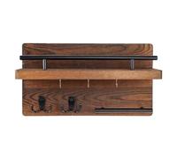 Generisch Porte-clés mural | Crochet décoratif rétro en bois | Rangement mural pour clés avec crochet d'étagère flottant, pour couloir, garde-robe, chapeau, sac à dos, sac à main, porte-monnaie