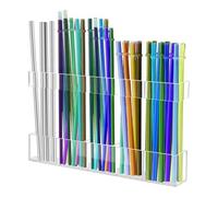 Generisch Porte-paille en acrylique, organiseur de rangement adhésif, porte-baguettes, transparent, 25 x 3 x 3 cm, parfait pour placard de cuisine, bâtons de mélangeur à café, gain de place