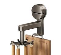 Generisch Porte-ustensiles pour montage mural - Organiseur avec ventouse - Support rotatif à 360 degrés pour ustensiles avec 8 griffes - Pour armoire de salle de bain, maison, appartement et dortoir