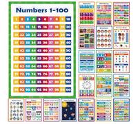 Generisch Poster éducatif - 42 x 28 cm - interactifs réutilisables en 20 pièces avec couleurs vives - Poster éducatif - Pour , maternelle, maison, école, étude, bureau, intérieur de