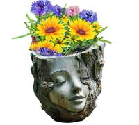 Generisch Pots en forme de visage - Décoration de bureau - Décoration | Pot de fleurs en forme de tête de dame pour intérieur, jardin, balcon, terrasse, cour, pelouse, femme, mère, anniversaire