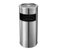Generisch Poubelle de cuisine en acier inoxydable avec dessus de cendrier, grande capacité, pour terrasse, jardin, cour, balcon, porche, entrée d'hôtel, espace de café