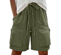 Generisch Pro Short de sport léger pour femme, rouge, respirant, fitness, course à pied, jogging, avec, vert, M