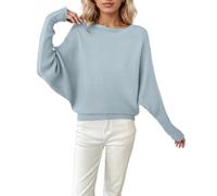 Generisch Pull en tricot surdimensionné pour femme avec manches chauve-souris et col rond - Manches longues - Coupe ample douce pour une mode d'hiver confortable, Gn2, 3XL