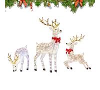 Generisch Renne lumineux 3 pièces - Lampe réaliste de nuit en forme de renne, pour amis, maison, fête de Noël, pelouse, jardin, nuit, trottoir, multifonction, extérieur et intérieur