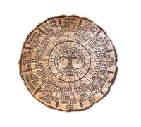Generisch Roue de l'année - Plaque de sorcière Pagan - Calendrier de l'année - Calendrier vintage fait à la main pour les fêtes wicca, autel de Yule, décoration de Noël