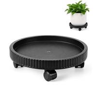 Generisch Roulette ronde de 40 cm pour pot de fleurs, soucoupe avec roues rotatives à 360°, pour pots de fleurs, intérieur et extérieur