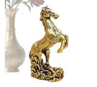 Generisch Sculpture de cheval chinois 2026 en laiton - 3,79 x 5,2 cm - Ornement de cheval auspicieux | Figurine traditionnelle en laiton pour la maison, le bureau et les festivals | Statue