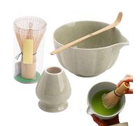 Generisch Service à thé - Kit de démarrage - Avec bol de 500 ml, fouet en bambou, cuillère, support - Accessoires à thé pour débutants en cuisine, , cérémonie, préparation du lait