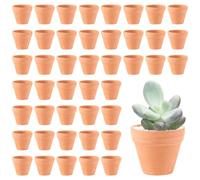 Generisch SHUESS Lot de 48 mini pots de fleurs en argile 3,5 x 3 cm - Petits pots de fleurs avec trou de drainage pour bricolage - Pot de fleurs DIY en argile terre cuite - Pot de fleurs à peindre