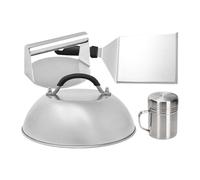 Generisch Smash Ensemble d'outils pour hamburger - 4 pièces - En acier inoxydable - Capuchon de fusion et spatule - Kit de presse à hamburger - Pour faire fondre le fromage lors de la presse de patty