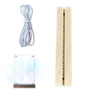 Generisch Socle lumineux LED en bois, affichage lumineux en bois - Socle éclairé rectangulaire - Affichage en bois avec base éclairée - 7 couleurs pour statues en acrylique et en cristal