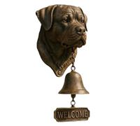Generisch Sonnette de porte de bienvenue avec motif de chien | Sonnette de porte vintage rustique montée au mur avec motif animal | Décoration murale avec cloche de tête de chien - Pour jardin, cour