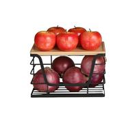 Generisch Support de sac poubelle, organiseur mural 25 x 13 x 10 cm, récipient empilable avec couvercle en bois, distributeur de sacs pour linge, cuisine, salle de bain, garde-manger, camping-car et