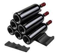 Generisch Support pour vin, support de bouteille en silicone, système de rangement empilable antidérapant, design flexible et durable de qualité alimentaire, style minimaliste moderne, pour