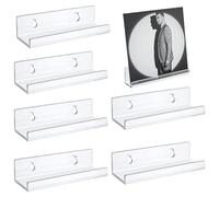 Generisch Supports muraux en acrylique - 10,2 x 3,5 x 3 cm - Étagère murale pour disques - Support mural pour disques - Étagères murales flottantes - 6 étagères d'affichage pour salle de bain, chambre