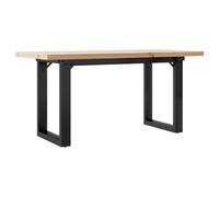 Generisch Table basse avec cadre en O - 90 x 40 x 45,5 cm - Bois massif de | Plateau de table robuste, design en O stable, bois naturel durable, pour le salon