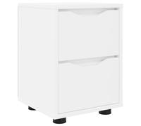 Generisch Table de chevet blanche 30,5 x 30 x 43 cm en bois | Glissières de tiroir à roulement à billes réglables en hauteur, pieds noirs résistants à l'humidité pour chambre à coucher