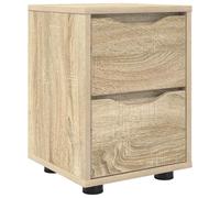 Generisch Table de chevet en chêne Sonoma 30,5 x 30 x 43 cm | Glissières de tiroir à roulement à billes réglables en hauteur, pieds noirs résistants à l'humidité pour chambre à coucher