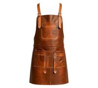 Generisch Tablier en cuir imperméable pour homme avec plusieurs poches et | Tablier de travail en cuir pour la cuisine, le barbecue, le travail du bois, l'artisanat, les maîtres du barbecue et