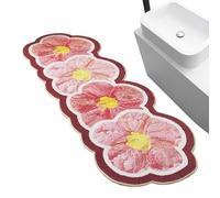 Generisch Tapis de salle de bain antidérapant Motif floral 119 x 49 cm | Tapis de bain absorbant et lavable pour décoration de salon, pour la maison et l'intérieur