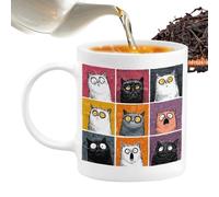 Generisch Tasse à café en céramique avec poignée antidérapante, tasse à café et tasse à thé en céramique avec motif chat - Pour thé, jus, boisson, ami, , hommes, anniversaire, fête, maison