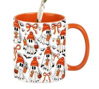 Generisch Tasse à café Halloween - Gobelet à bière rétro en céramique - 350 ml - Avec poignée ergonomique - Pour lait, café, eau glacée, jus, thé, bière