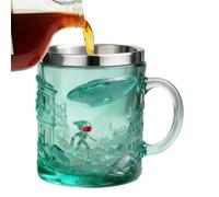 Generisch Tasse à thé - 200 ml - Alien en relief - Vaisselle 3D - Tasse avec bord en acier inoxydable - Pour la maison, la cuisine, le petit-déjeuner, le matin, le soir, la pause, les voyages, les