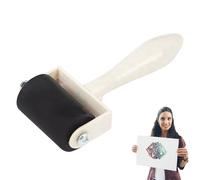 Generisch Valance en caoutchouc pour travaux manuels, rouleau de bricolage avec poignée en bois - Outil de peinture à imprimer pour papier peint impression scrapbooking projets d'art